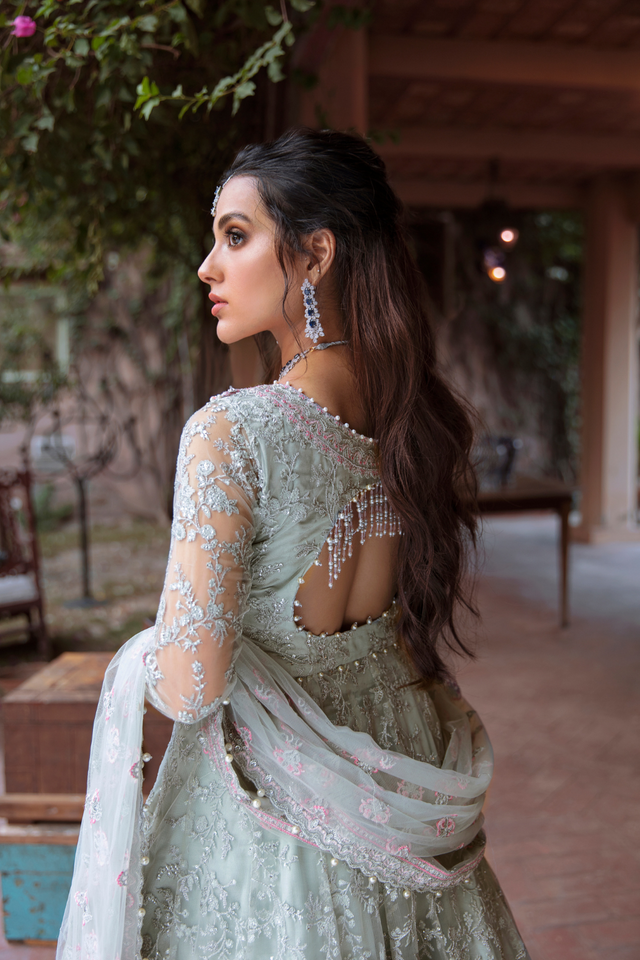 SILA  Icy Grey Lehnga Choli by Kanwal Malik 