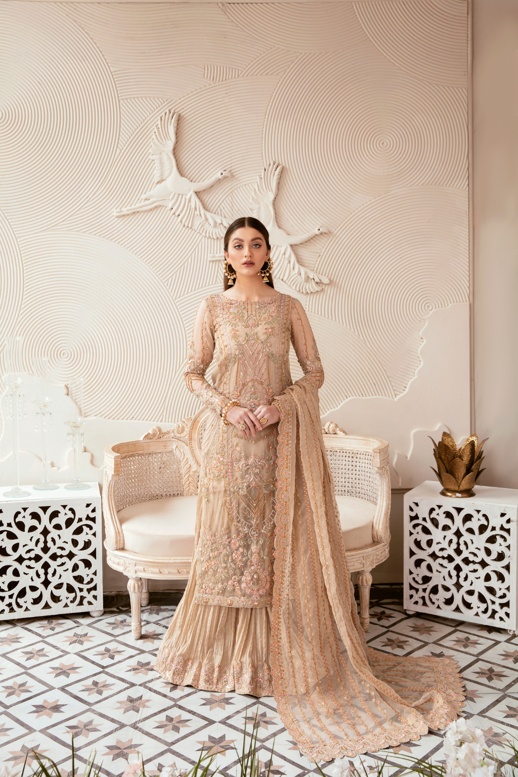 AYRA Elegant Beige Eid Attire  from KANWAL MALIK MIRHA EID COLLECTION