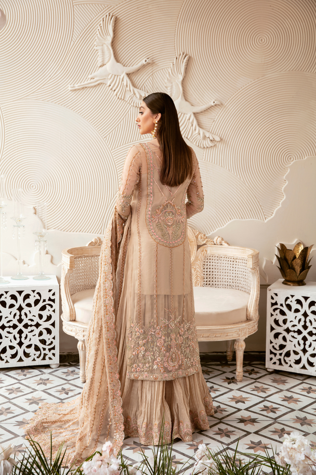 AYRA Elegant Beige Eid Attire  from KANWAL MALIK MIRHA EID COLLECTION