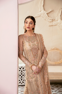 AYRA Elegant Beige Eid Attire  from KANWAL MALIK MIRHA EID COLLECTION