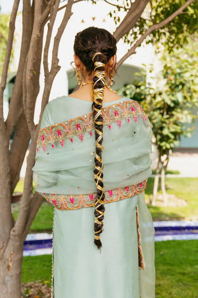 AABROO  Korean Silk Suit by Kanwal Malik 