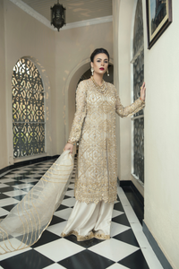 WHITE JADE Embroidered Outfit by Kanwal Malik 