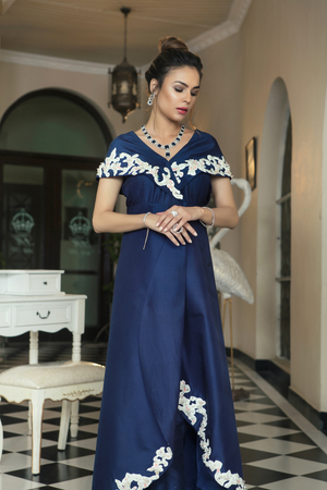 AZURITE  Draped Blue Dress by Kanwal Malik