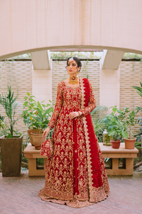 DILBARO Red Organza Gown by Kanwal Malik