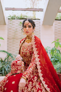 DILBARO Red Organza Gown by Kanwal Malik