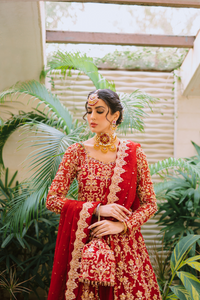 DILBARO Red Organza Gown by Kanwal Malik