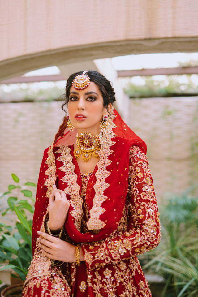 DILBARO Red Organza Gown by Kanwal Malik