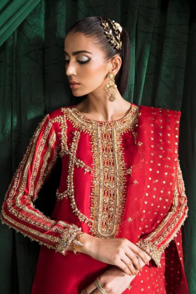 Charisma Red Luxury Silk Ensemble