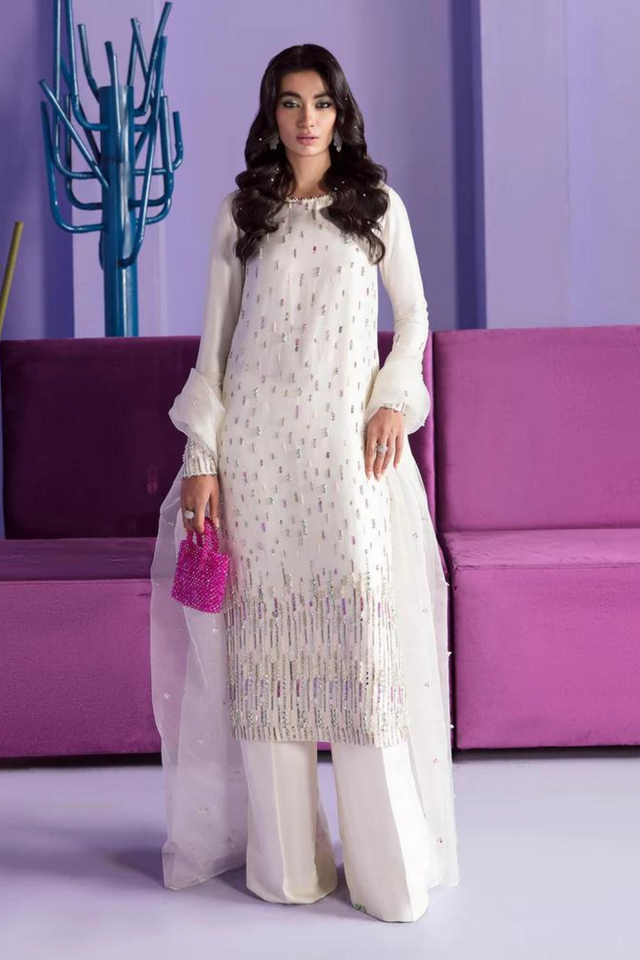 Celeste White Suit Set from Kanwal Malik Tesoro Luxury Prert'23