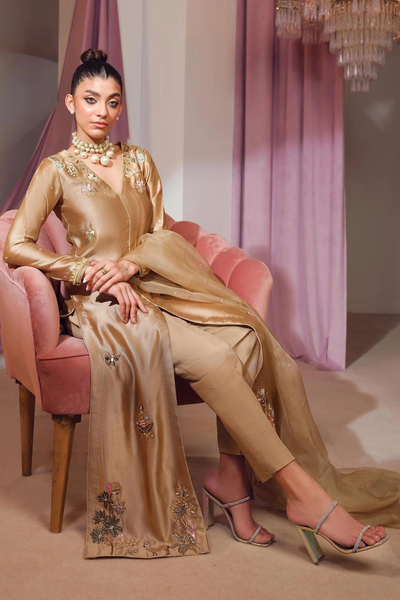 Suave Gold Embellished Ensemble