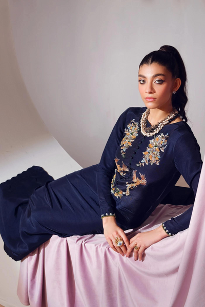 Bloom Blue Kaftan Ensemble