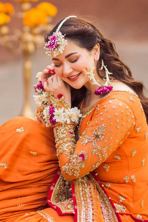 SUMBUL - Embellished Orange Bridal Set