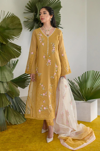 MILA yellow kurta set by Nadia Farooqui Raisa Eid Edit'22. 