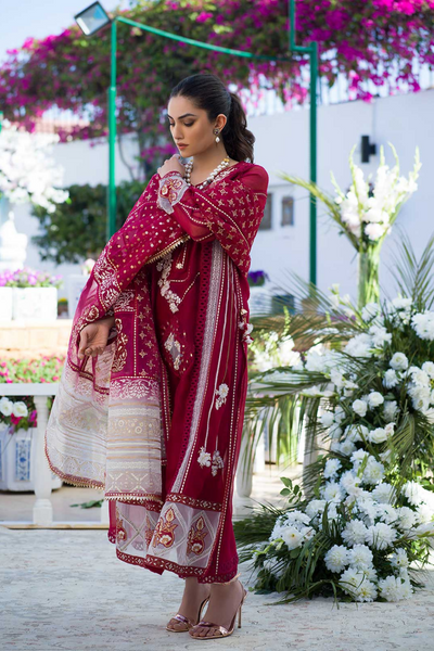 RUBY WOO Silk Organza Suit by Nadia Farooqui 'ZINNIA' Pret