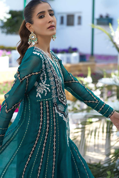 JADED GLORY  Traditional Peshwas by Nadia Farooqui 'ZINNIA' Pret