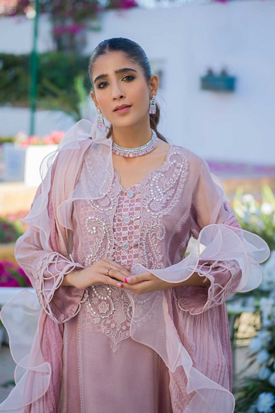 LILAC MYTH 3-Toned Lilac Shirt by Nadia Farooqui 'ZINNIA' Pret