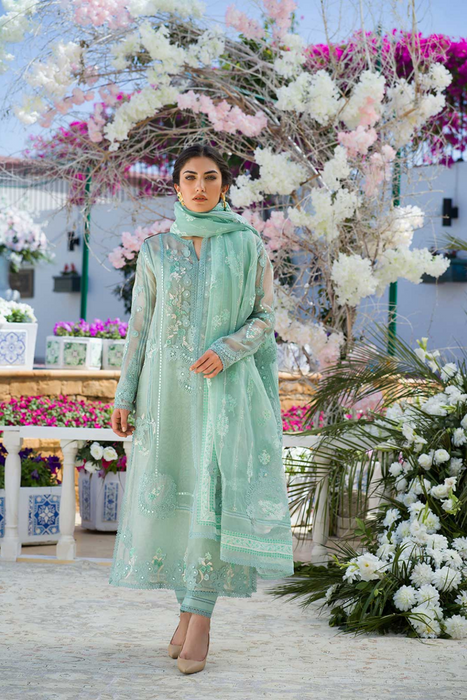 GREEN ENVY Silk Karandi Kurta by Nadia Farooqui 'ZINNIA' Pret