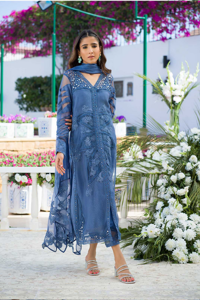 ICY WAVES Silk Karandi Shirt with Mirror Work set 