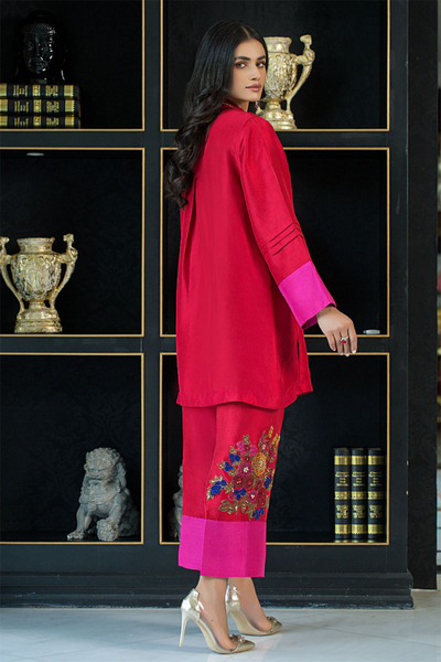 AROOJ Raw Silk Shirt & Culottes by REEMA AHSAN's Eid '22 Collection