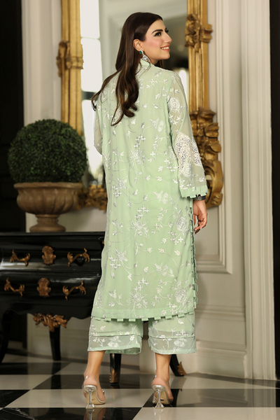 SAMA Sea Green Embroidered Co-ord Set by Reema Ahsan LAMHAY