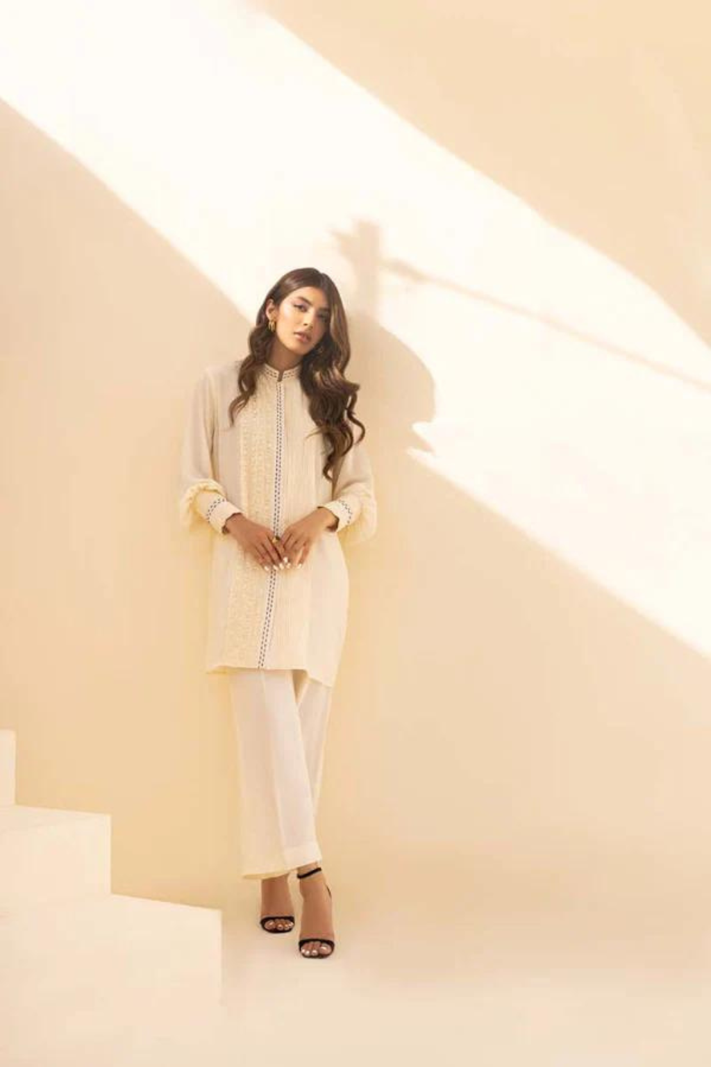 SIBYL Ivory Pearl Sibyl Shirt by Sana Abbas La Fiesta