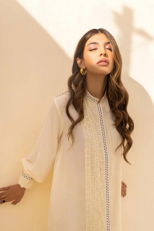 SIBYL Ivory Pearl Sibyl Shirt by Sana Abbas La Fiesta