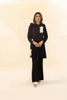 ZELDA Black Pleated with embellished Shirt by Sana Abbas La Fiesta