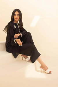 ZELDA Black Pleated with embellished Shirt by Sana Abbas La Fiesta