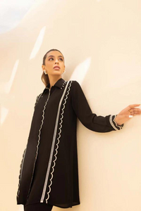 STELLA Black Pearl Collar Shirt by Sana Abbas La Fiesta