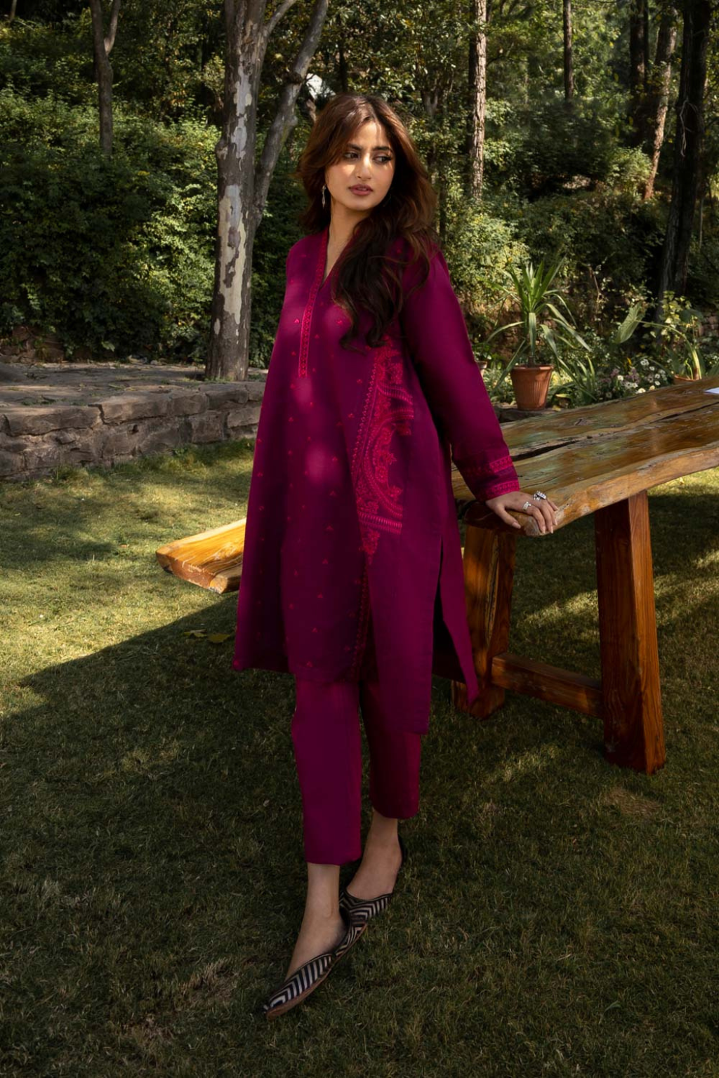 Embroidered Khaddar Shirt