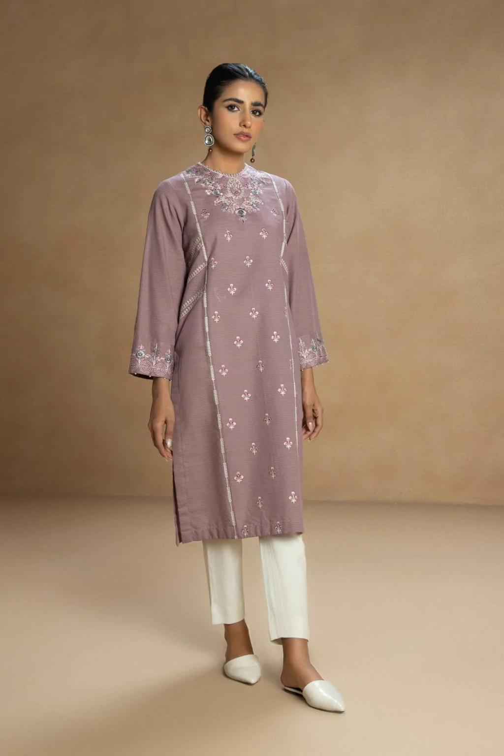 Embroidered Zari Khaddar Shirt - second image