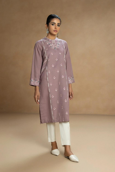 Embroidered Zari Khaddar Shirt