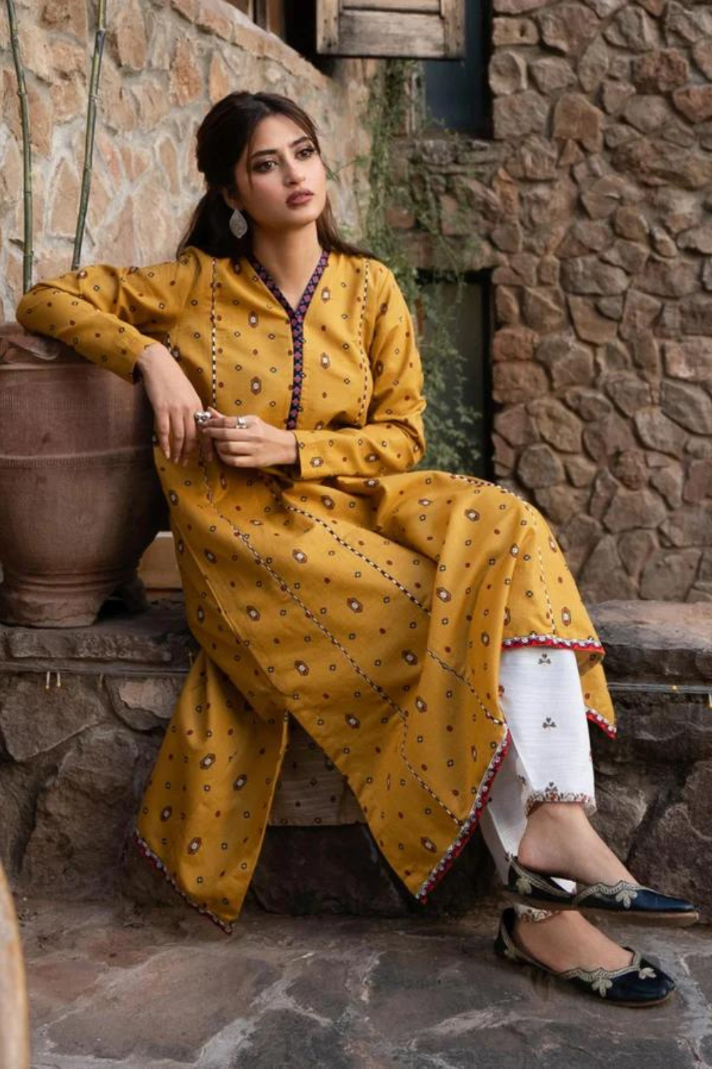 Printed Khaddar Shirt