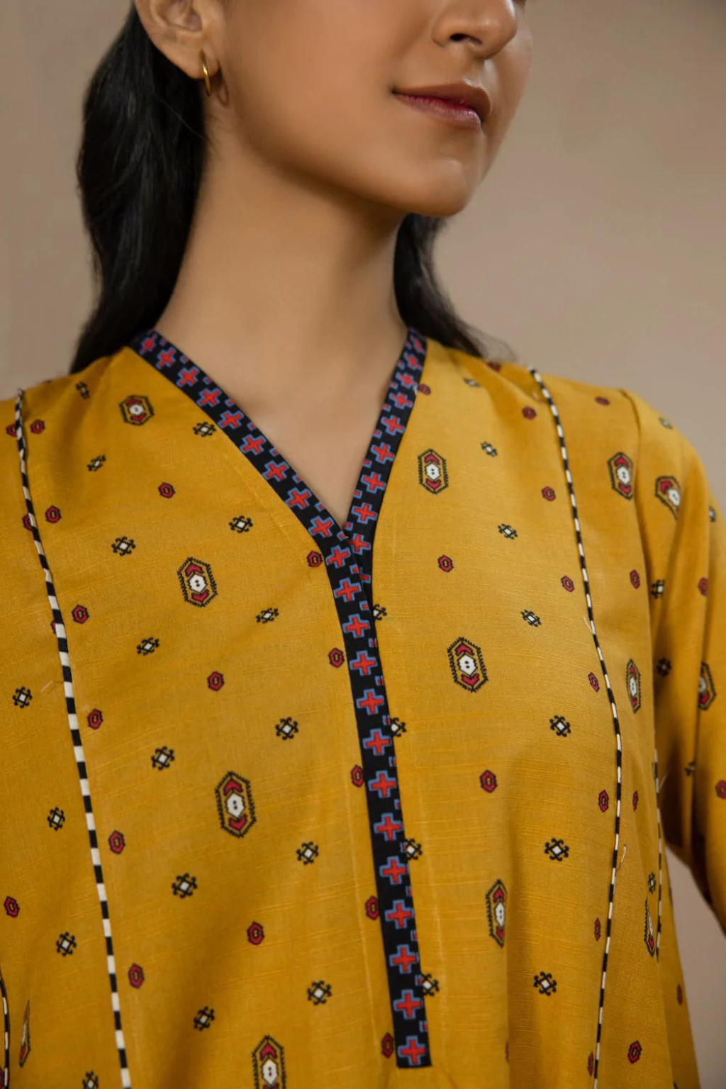 Printed Khaddar Shirt - second image