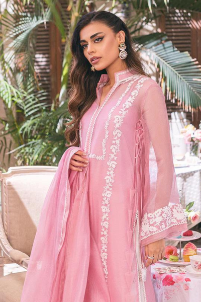 Berina Pink Cotton Net kurta set