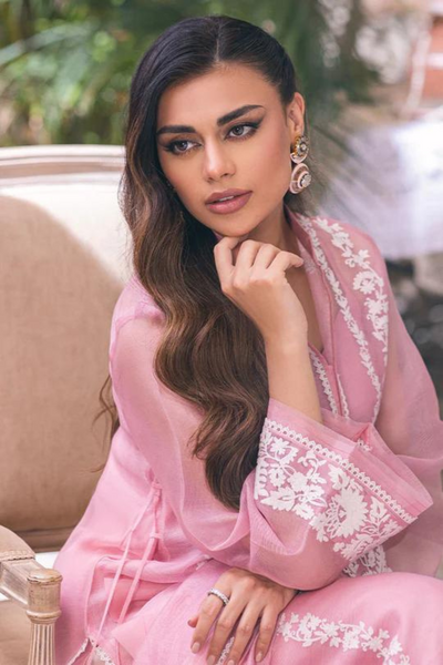 Berina Pink Cotton Net kurta set