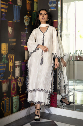 TULIP Cotton Net Shirt & Chiffon Dupatta Set