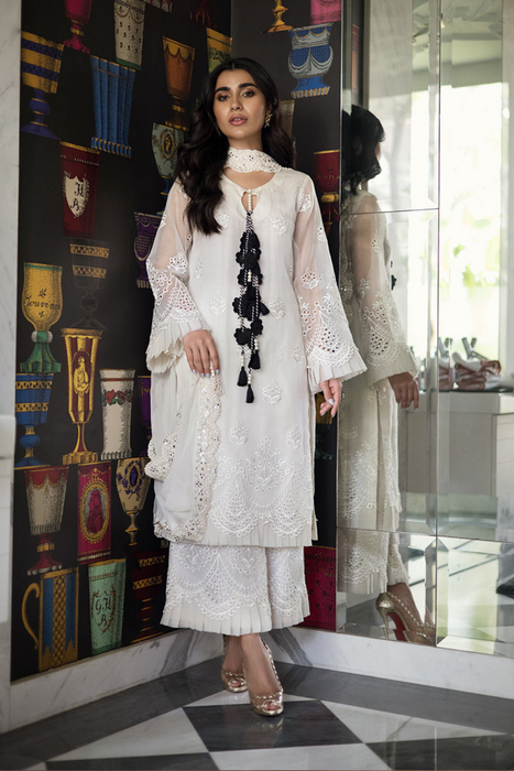 ZINNIA Organza Shirt & Pants with Draped Dupatta