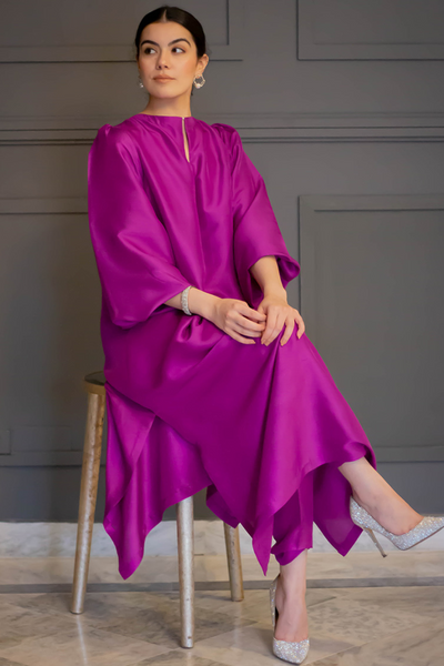 SOLIDS-MAGENTA Raw Silk Solids by Shazia Rauf Khan Guzelim Ch-2