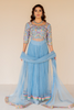 VERA Sky Blue Peshwas & Sharara Set by SHAZIA RAUF KHAN FORMAL'22