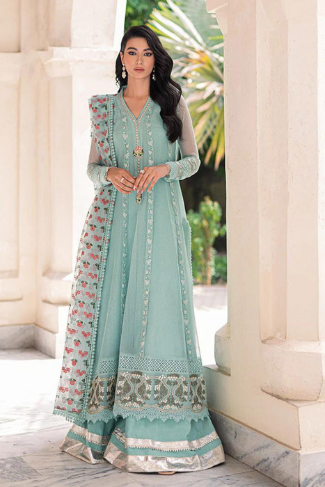 TIFFANY BLUE Ice Blue Eid Ensemble by Saira Shakira 