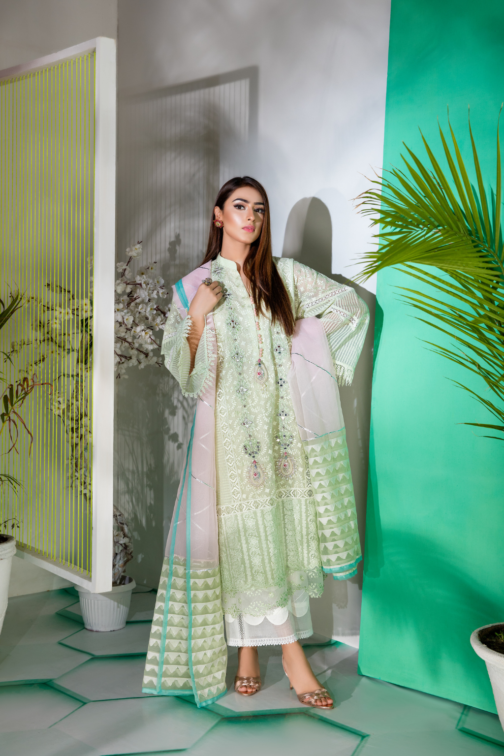 Saahi Nazaan - Mint Green
