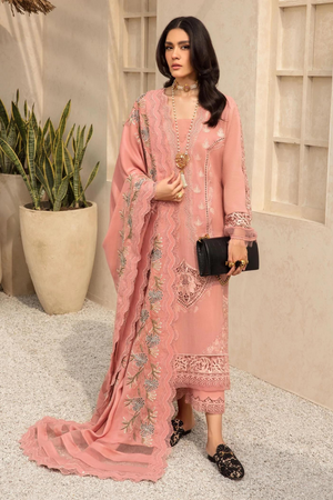 CYBELE  Tea Pink Khaddar Set with Pashmina Shawl