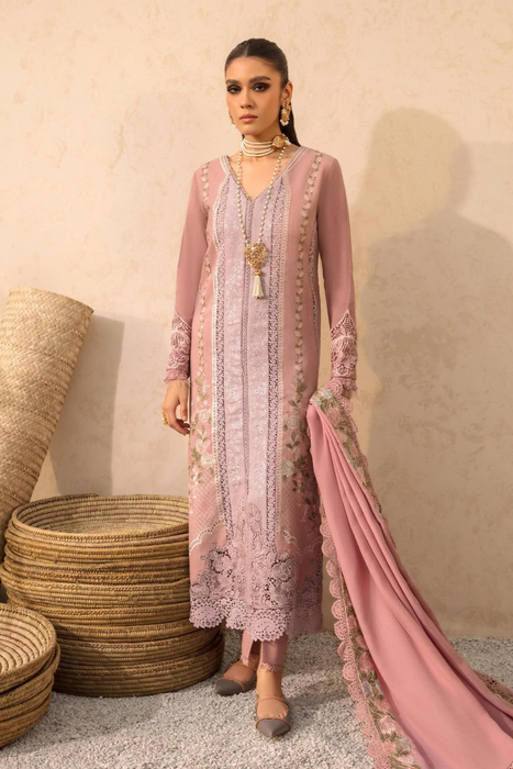 NYX Mauve Khaddar Shirt, Pant & Pashmina Shawl Set