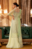 SHAGUN Lime Yellow Gown & Pishwas by SIFASH 