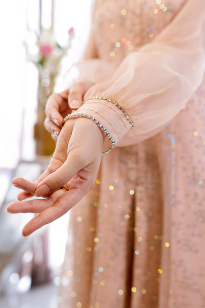  KASHISH Pink Organza Dress with Swarovski Embellishments