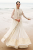 MAYA Ivory & Gold  Zari, Beckti, Tilla Work Anarkali suit 