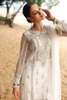 MOTIA White & Silver ,Pearl & Cut Daana Work Net Shirt