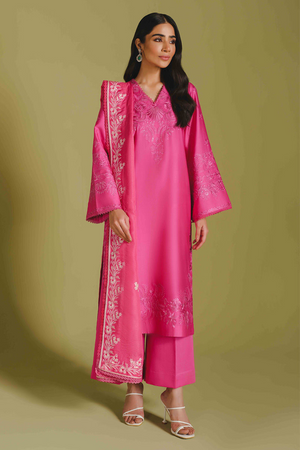 CERIS Exquisite Fuchsia Pink Cotton Net Suit 