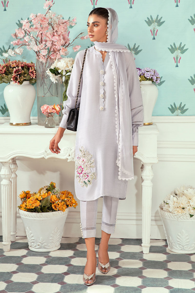 AMMARA Elegant Lavender Silk Kurta | Hand Embellished